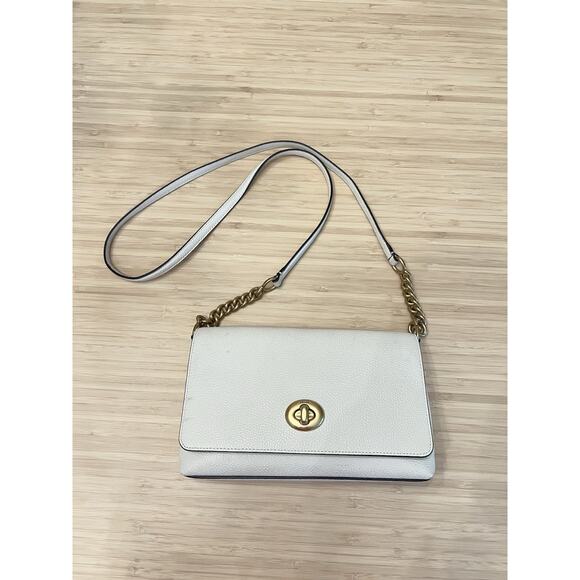 Coach Crosstown Crossbody Cream Pebble Bag Gold Chalk - Picture 5 of 14